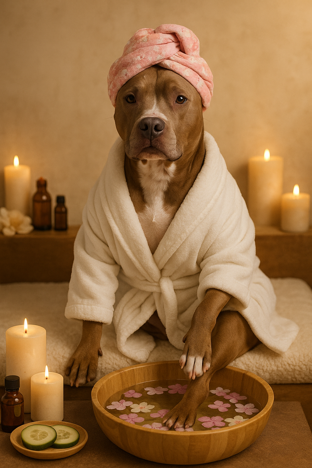 Trip enjoying a spa day.